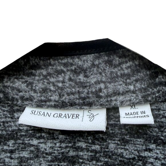 Susan Graver Fleece Vest XL Womens Zip Front Jacket Heather Gray Casual Cozy - Picture 4 of 9